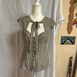 NWOT Anthropologie Chic, Silk Patterned Women's Blouse